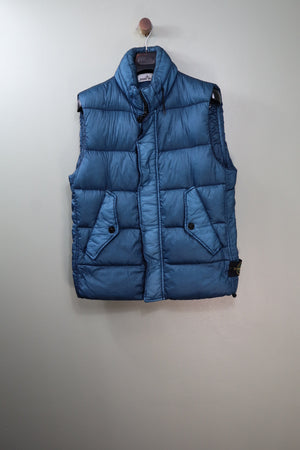 Stone Island Blue Garment Dyed Down Gilet