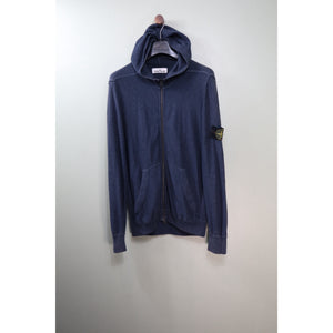 Stone Island Navy Zipped Knit Hoodie