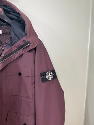 Stone Island Burgundy Tank Shield Jacket