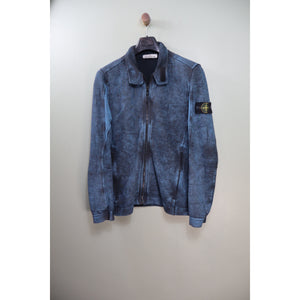 Stone Island Blue House Check Dust Zipped Jumper