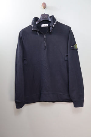 Stone Island Black 1/4 Zip Jumper