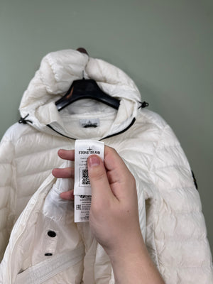 Stone Island White Loom Woven Down Jacket