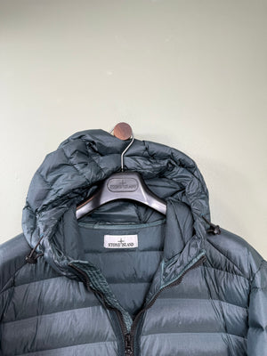 Stone Island Petrol Green Loom Woven Down Jacket