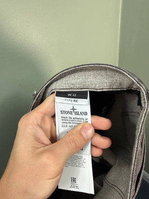 Stone Island Grey RE Patch Denim Shorts