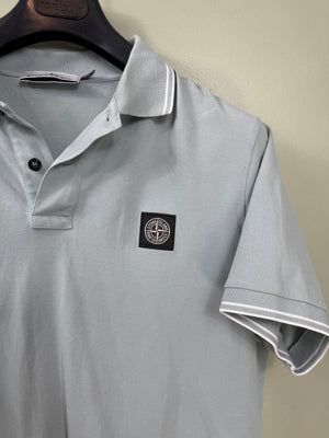 Stone Island Pastel Blue Slim Fit Polo