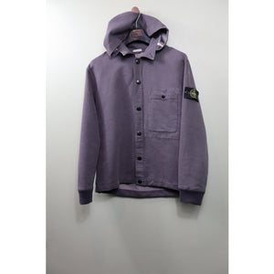 Stone Island Purple Heavyweight Cotton Hooded Overshirt