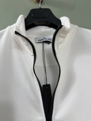 Stone Island White Zipped Jumper