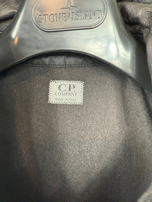 C.P. Company Black Half Leather Mille Jacket