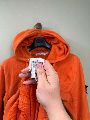 Stone Island Orange Zipped Hoodie