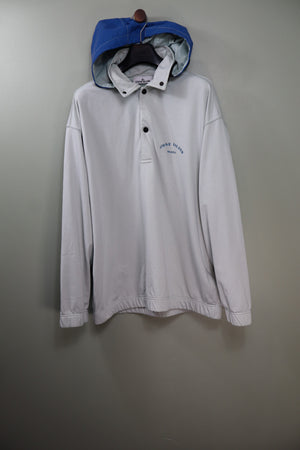 Stone Island Ice Blue Marina 1/4 Button Hoodie