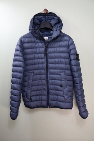 Stone Island Navy Garment Dyed Micro Yarn Down Jacket