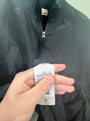 Stone Island Black Nylon Metal 1/4 Zip Smock