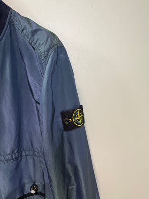 Stone Island Green/Blue Nylon Metal Watro Colour Weft Bomber Jacket