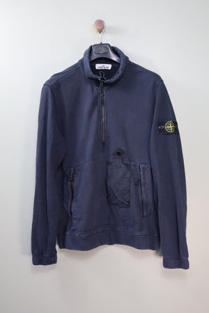 Stone Island Navy 1/4 Zip Smock Jumper