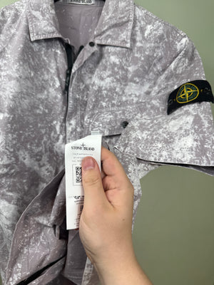 Stone Island Purple Pigment Camo Short Sleeve Overshirt
