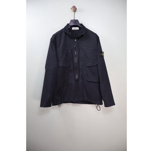 Stone Island Black 1/2 Zip Smock