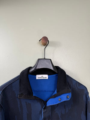 Stone Island Blue Flowing Camo 1/4 Zip Jumper