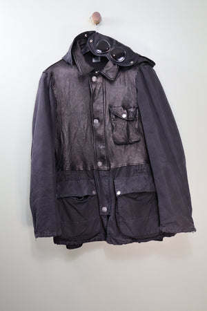 C.P. Company Black Half Leather Mille Jacket