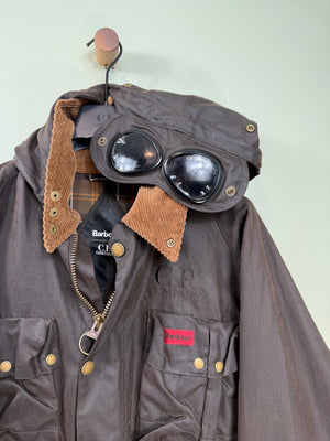 C.P. Company x Barbour Brown Waxed Cotton La Mille Jacket