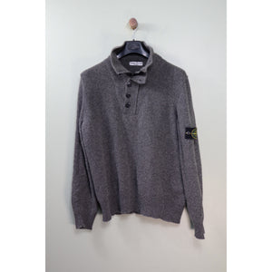Stone Island Grey Knit 1/4 Zip Jumper