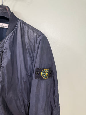 Stone Island Navy Crinkle Reps Bomber Jacket