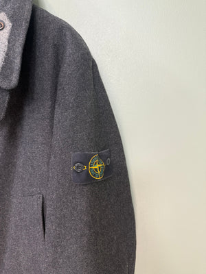 Stone Island Charcoal Grey Wool Parka Jacket