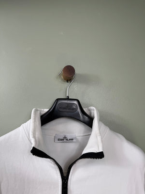 Stone Island White 1/4 Zip Jumper