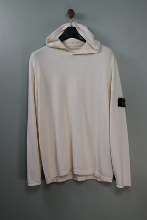 Stone Island Pastel Yellow Waffle Knit Hoodie