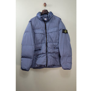 Stone Island Blue Crinkle Reps Down Jacket