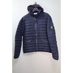 Stone Island Navy Loom Woven Down Chambers Stretch Nylon TC Jacket