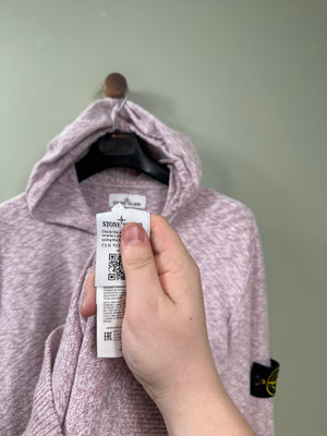 Stone Island Pink Knit Zipped Hoodie
