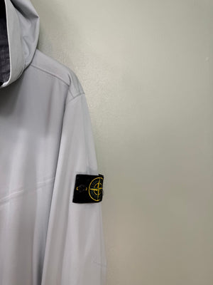 Stone Island Light Grey Light Soft Shell Check Grid Jacket