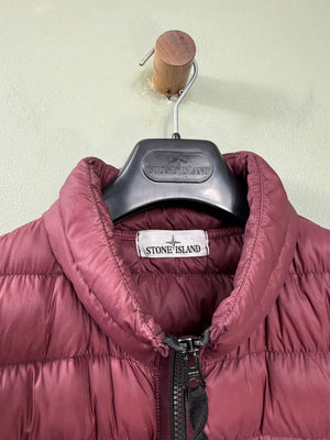 Stone Island Burgundy Micro Yarn Down Gilet