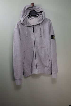 Stone Island Grey Zipped Hoodie