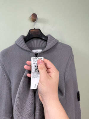 Stone Island Grey Knit Zipped Jumper
