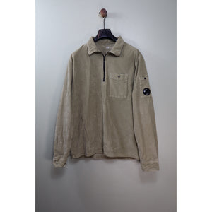 C.P. Company Khaki 1/4 Zip Corduroy Overshirt