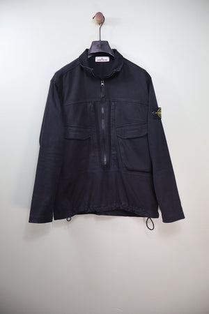 Stone Island Black 1/2 Zip Smock
