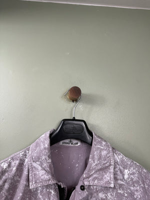 Stone Island Purple Pigment Camo Short Sleeve Overshirt