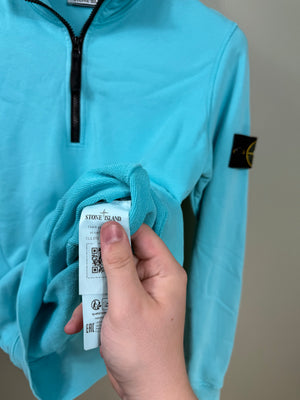 Stone Island Aqua Blue 1/4 Zip Jumper