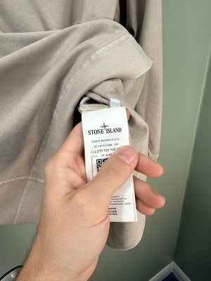 Stone Island Beige Spellout Hoodie