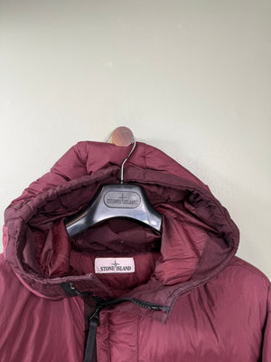 Stone Island Burgundy Crinkle Reps Down Jacket