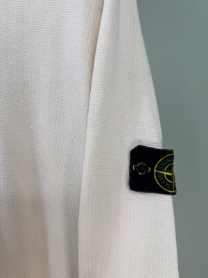 Stone Island Pastel Yellow Waffle Knit Hoodie