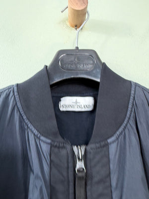 Stone Island Navy Crinkle Reps Bomber Jacket