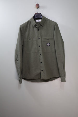 Stone Island Green Button Overshirt