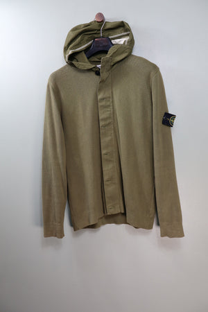 Stone Island Khaki Zipped Knit Hoodie