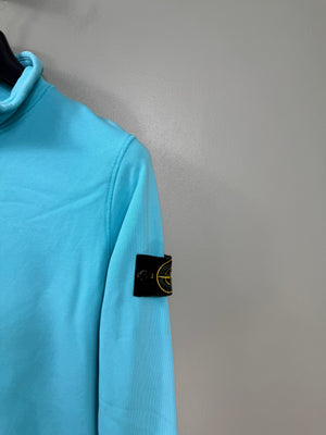 Stone Island Aqua Blue 1/4 Zip Jumper
