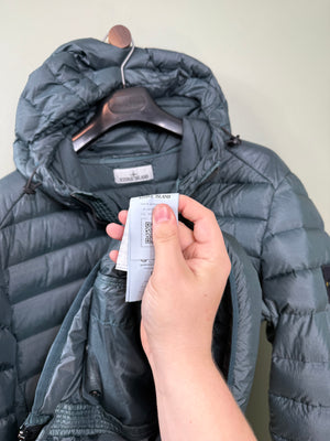 Stone Island Petrol Green Loom Woven Down Jacket