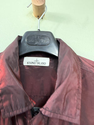 Stone Island Red Nylon Metal Weft Overshirt
