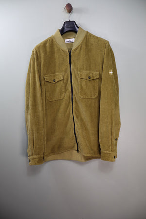 Stone Island Yellow Corduroy Bomber Jacket