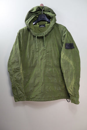Stone Island Green Striped Nylon Metal Shadow Project Smock